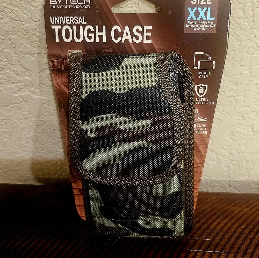 Bytech Camouflage Universal Vertical Tough Cell Phone Case Swivel Clip XXL